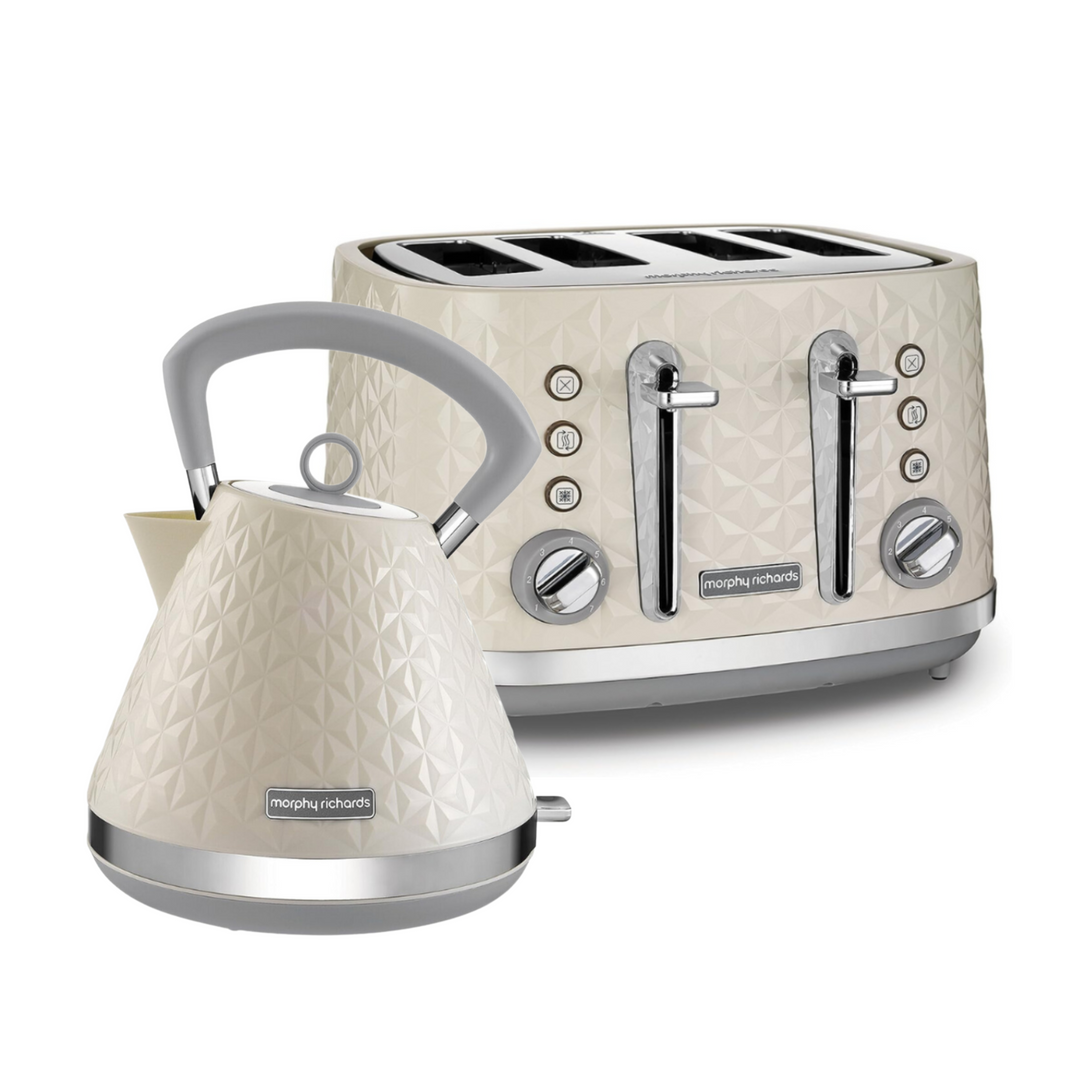 Vector Cream Kettle and Toaster Set