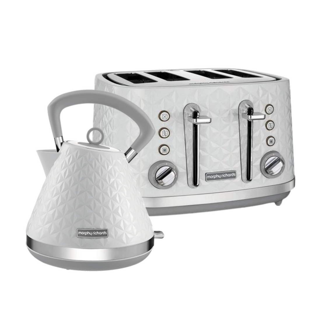 Vector White Kettle and Toaster Set