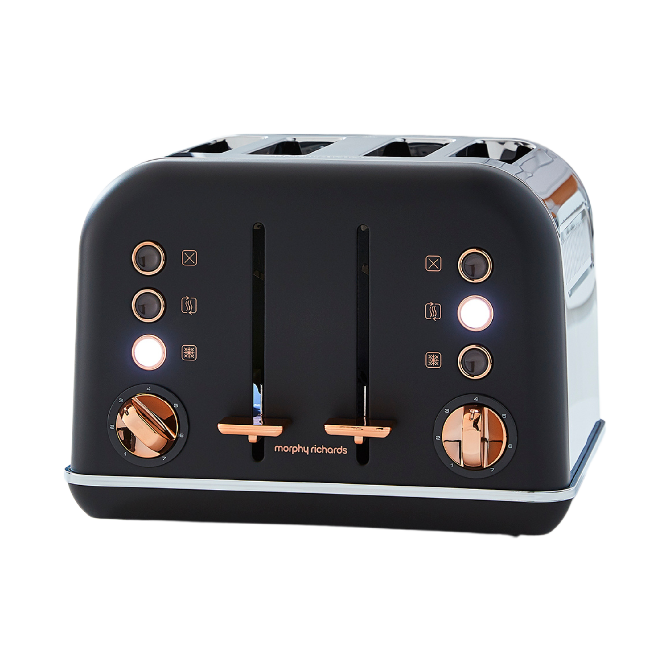Accents Rose Gold 4 Slice Toaster Black