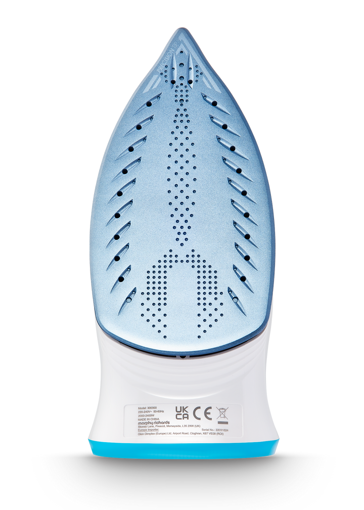 Morphy Richards Crystal Clear 2400W Steam Iron Blue SKU: 300300 sole plate