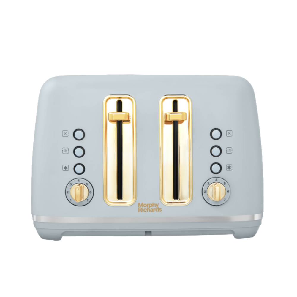 Accents Gold 4-Slice Toaster Ocean Grey