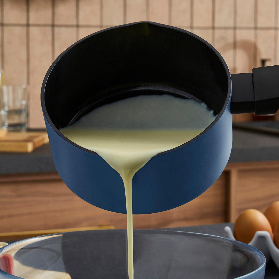 14cm Recycled Aluminium Milk Pan - Blue