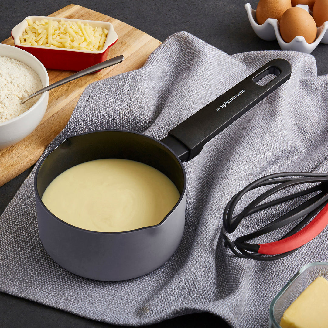 14cm Recycled Aluminium Milk Pan - Grey