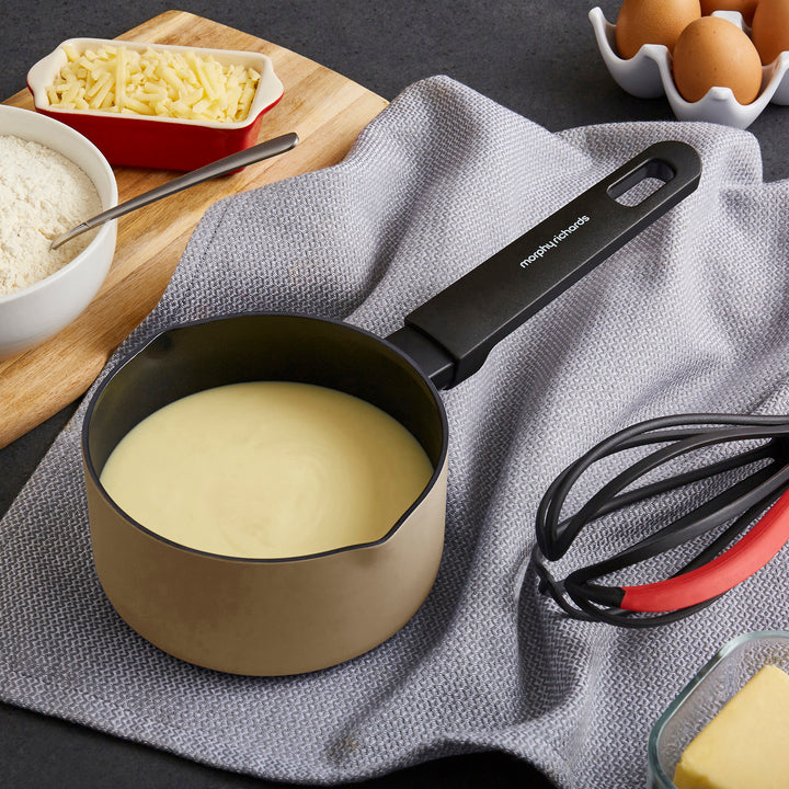 14cm Recycled Aluminium Milk Pan - Cream