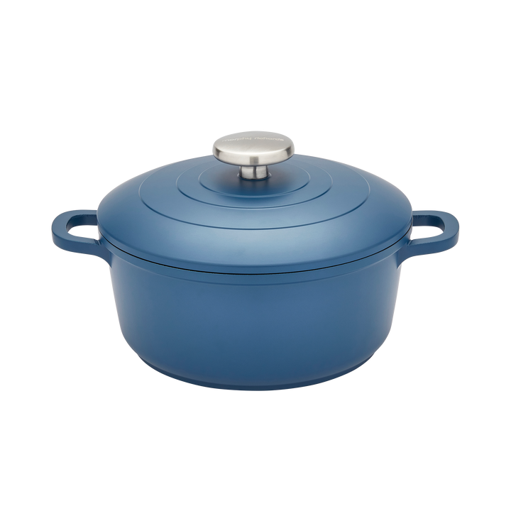 20cm Cast Aluminium Casserole Dish - Blue