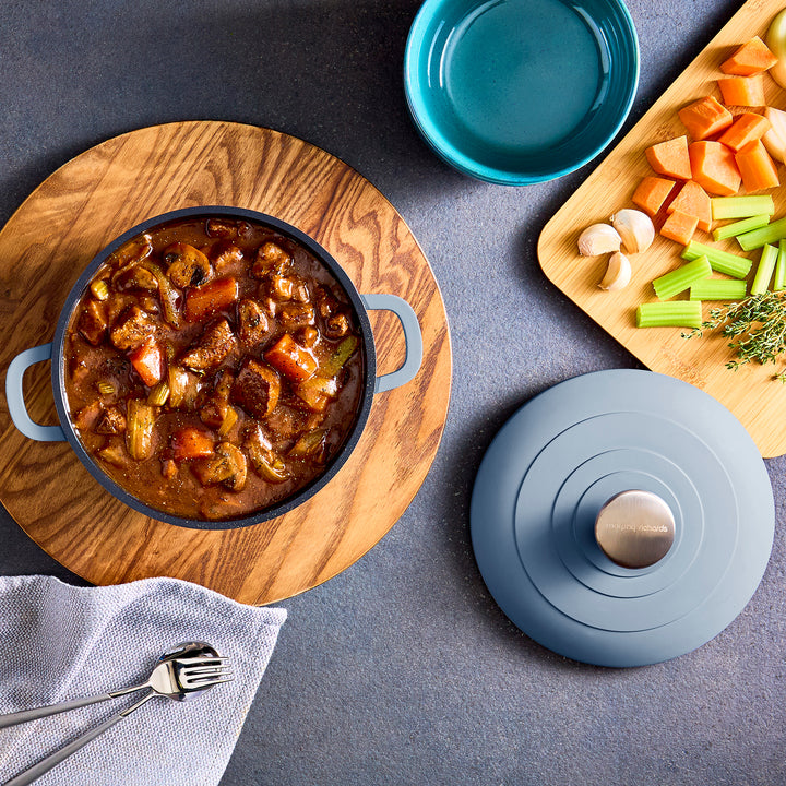 20cm Cast Aluminium Casserole Dish - Blue