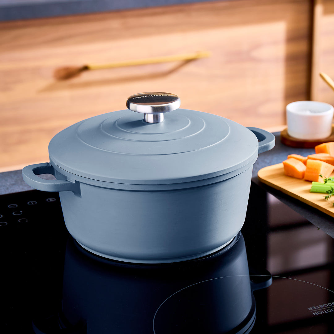 20cm Cast Aluminium Casserole Dish - Blue