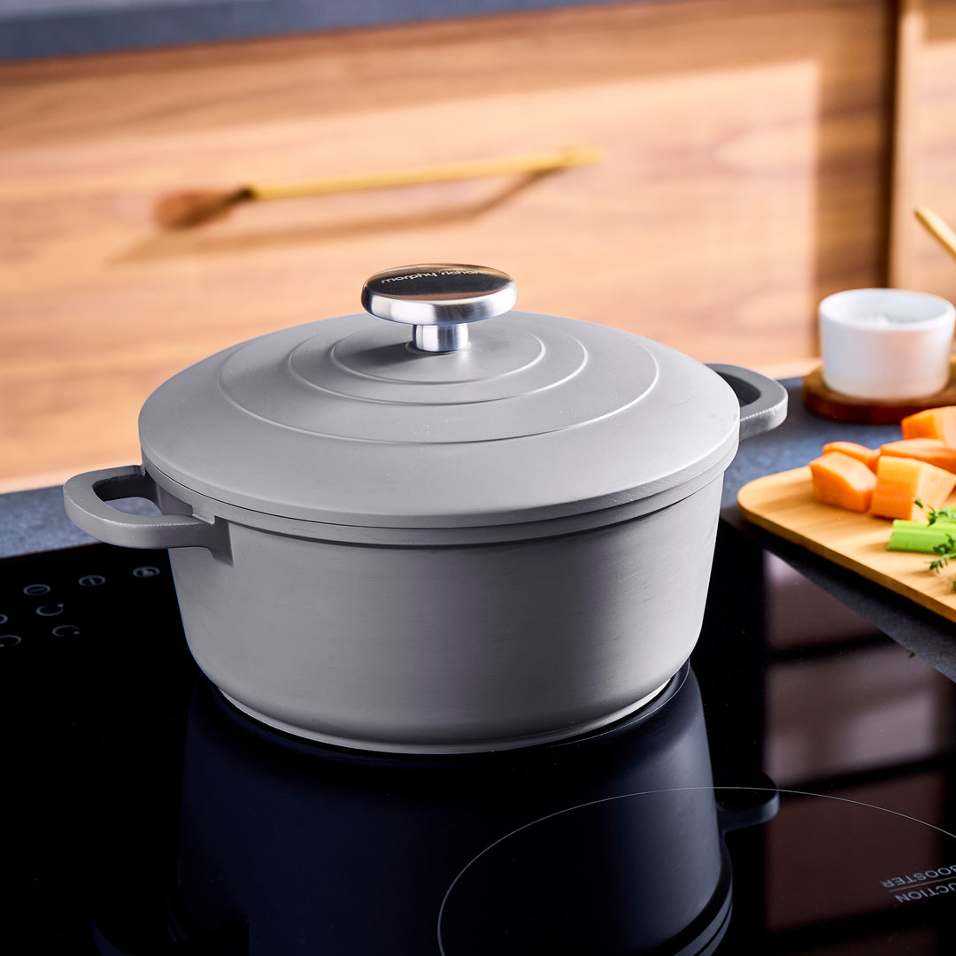20cm Cast Aluminium Casserole Dish - Grey
