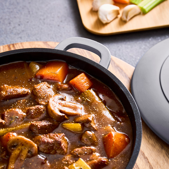 20cm Cast Aluminium Casserole Dish - Grey