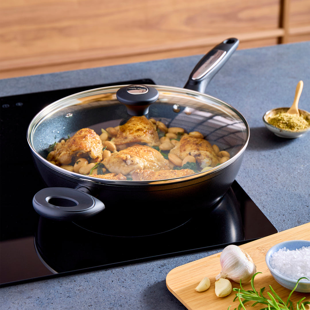 28cm Forged Aluminium Lidded Saute Pan