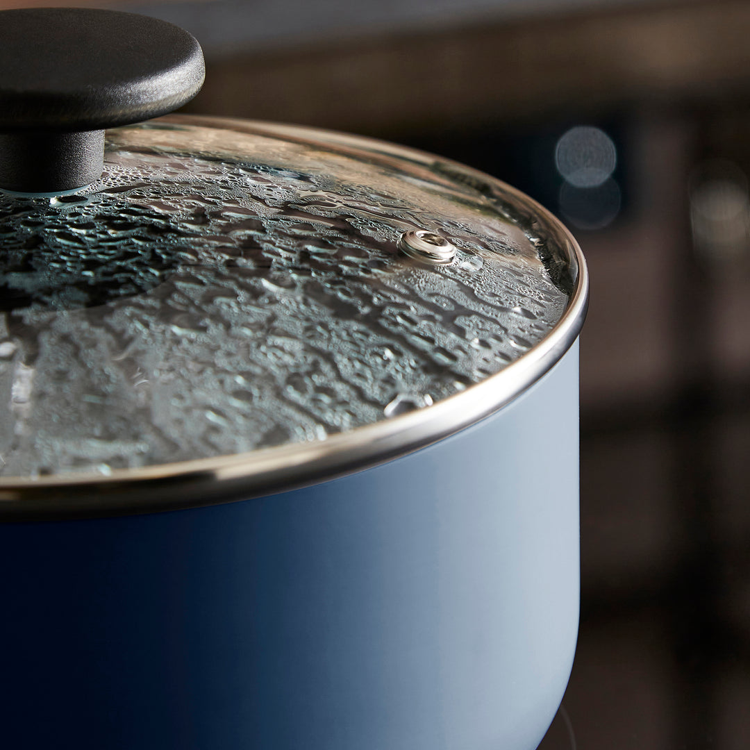 3 Piece Recycled Aluminium Saucepan Set - Blue