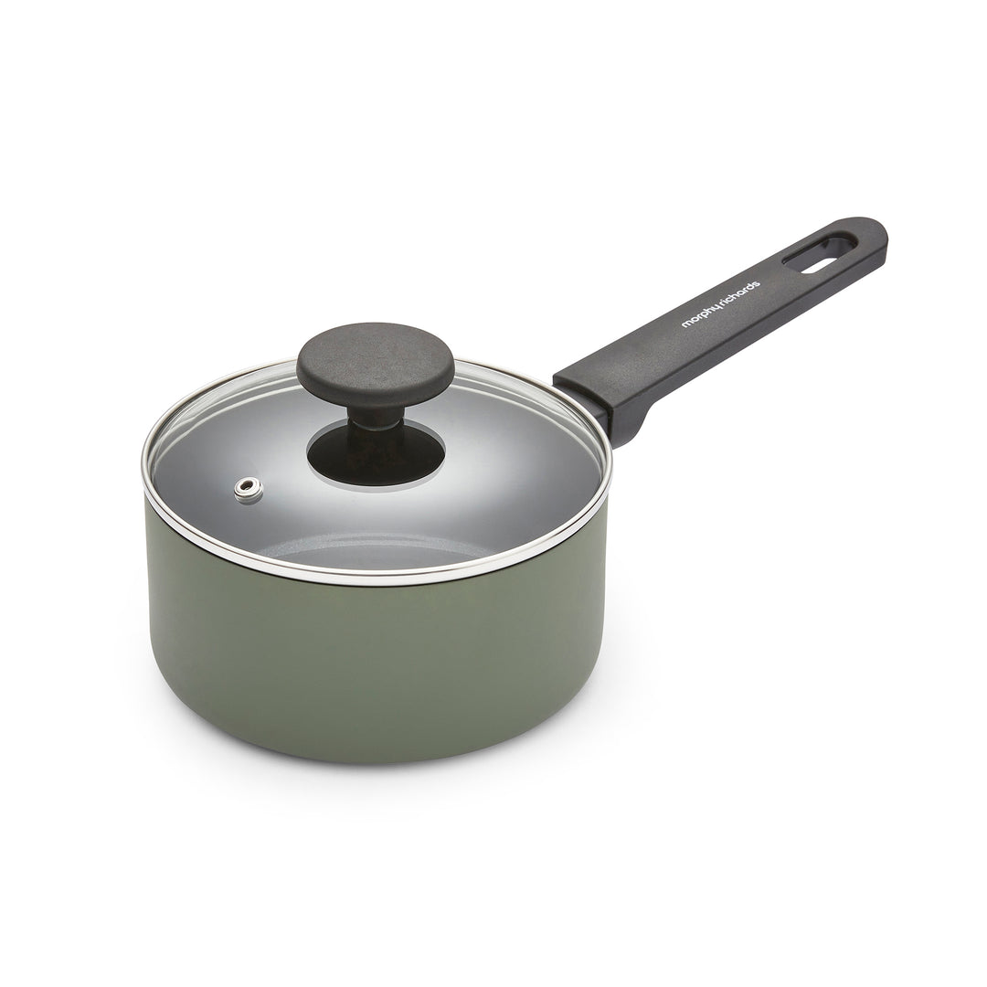 5 Piece Recycled Aluminium Saucepan Set - Green