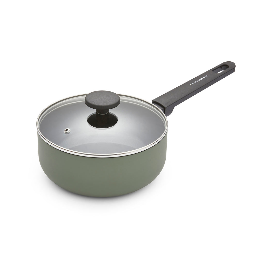 5 Piece Recycled Aluminium Saucepan Set - Green