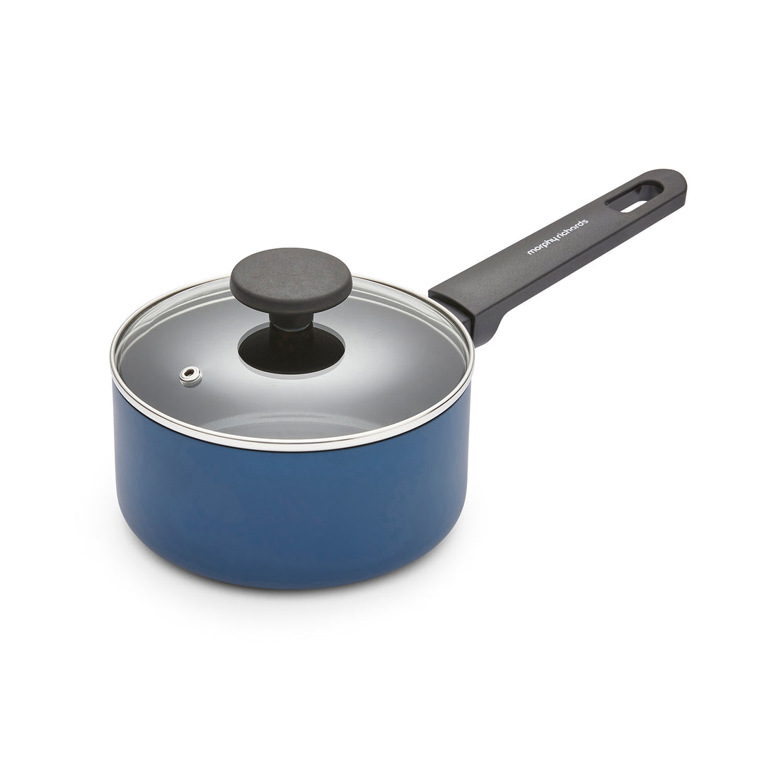 5 Piece Recycled Aluminium Saucepan Set - Blue