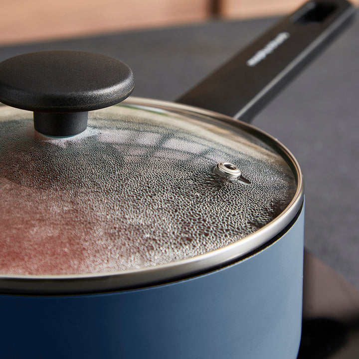 5 Piece Recycled Aluminium Saucepan Set - Blue