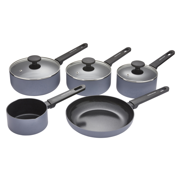 5 Piece Recycled Aluminium Saucepan Set - Grey