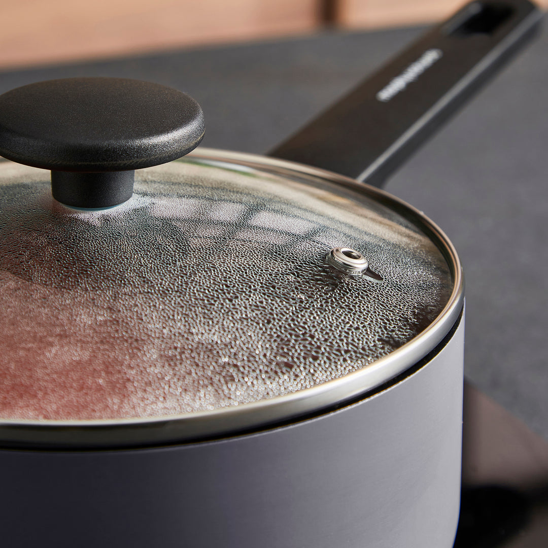 5 Piece Recycled Aluminium Saucepan Set - Grey