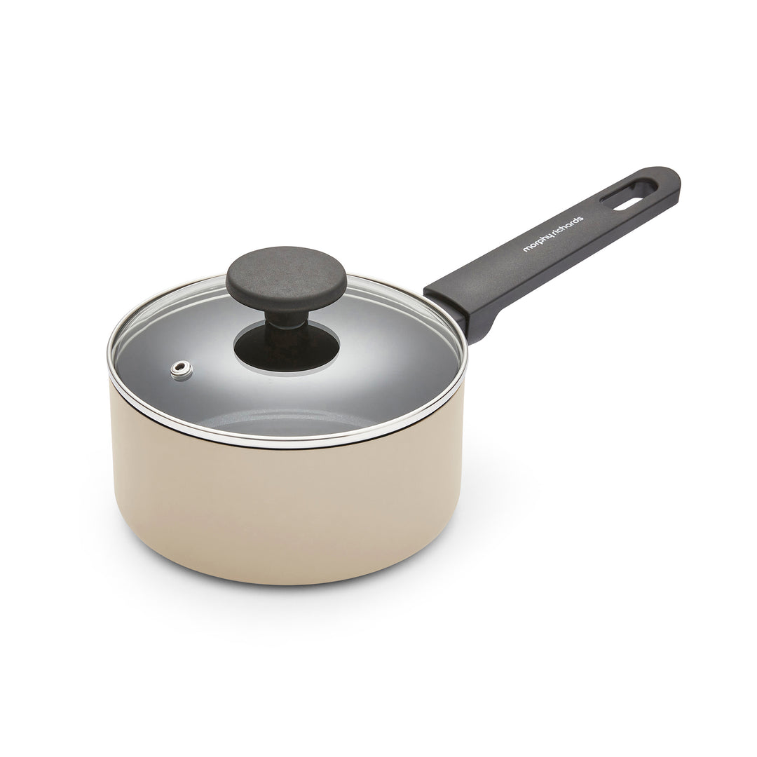 5 Piece Recycled Aluminium Saucepan Set - Cream