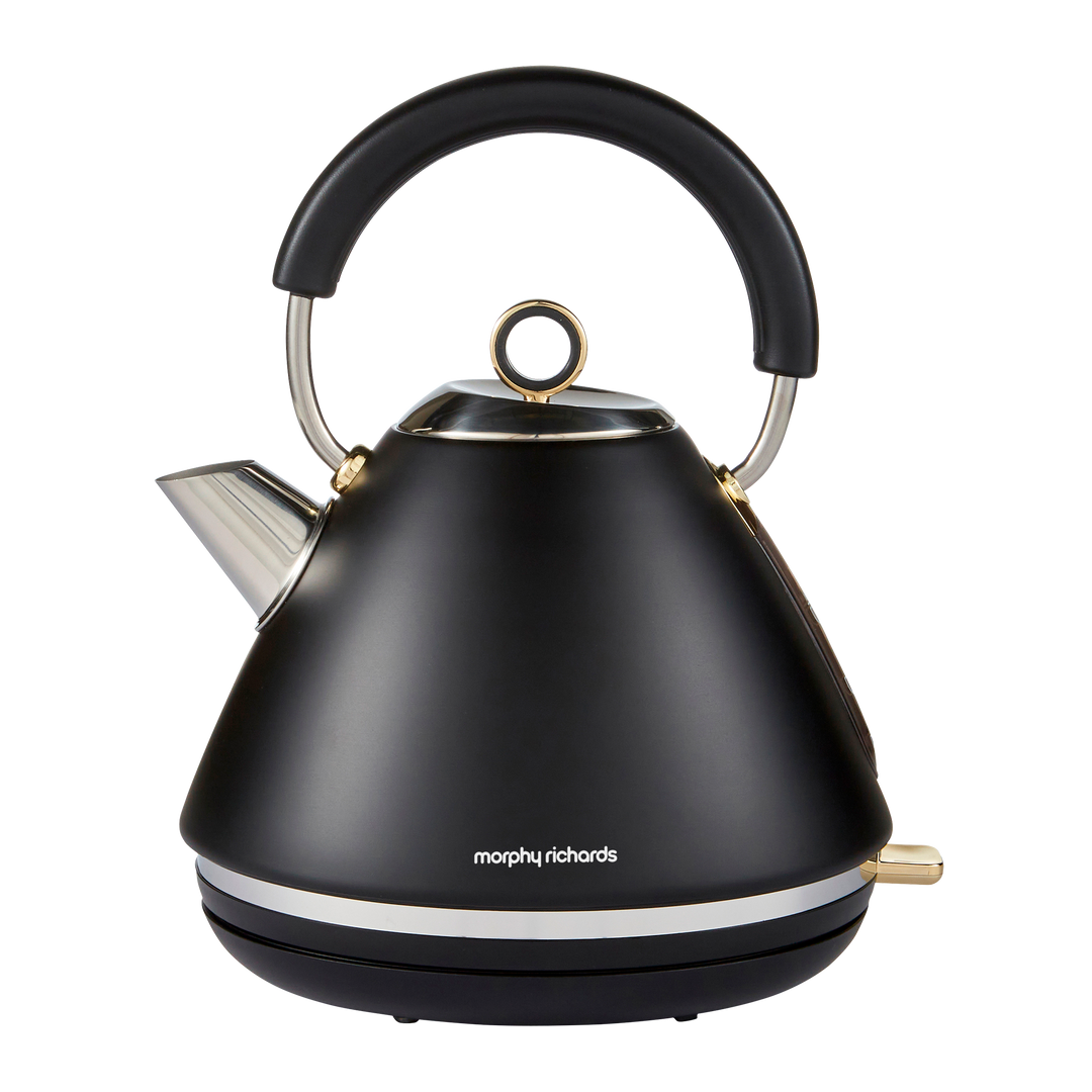 Accents Gold Pyramid Kettle - Black
