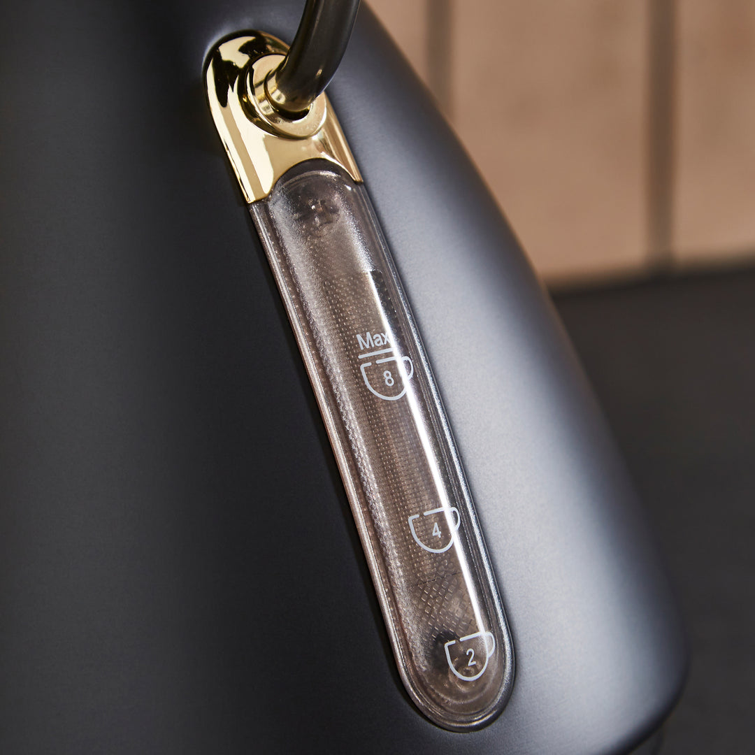 Accents Gold Pyramid Kettle - Black