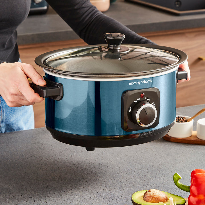 Accents Sear & Stew 3.5L Blue Slow Cooker