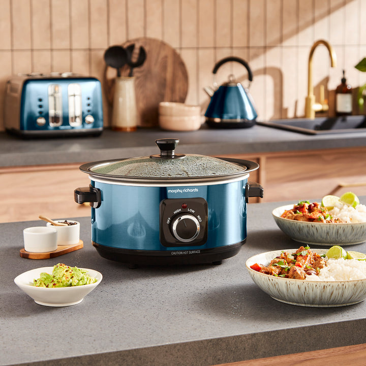 Accents Sear & Stew 3.5L Blue Slow Cooker