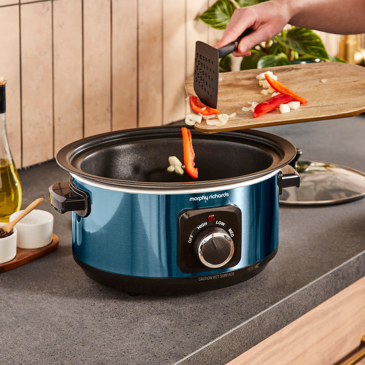 Accents Sear & Stew 3.5L Blue Slow Cooker