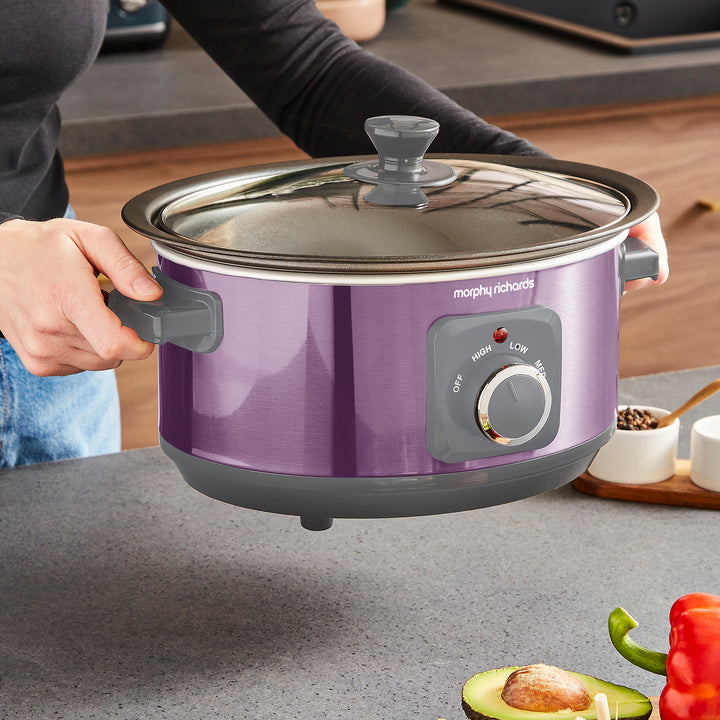 Accents Sear & Stew 3.5L Purple Slow Cooker