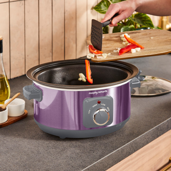 Accents Sear & Stew 3.5L Purple Slow Cooker