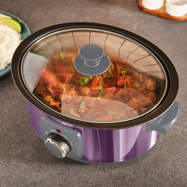 Accents Sear & Stew 3.5L Purple Slow Cooker