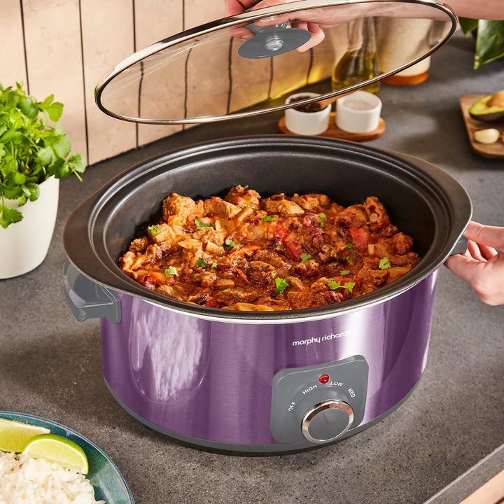 Accents Sear & Stew 3.5L Purple Slow Cooker