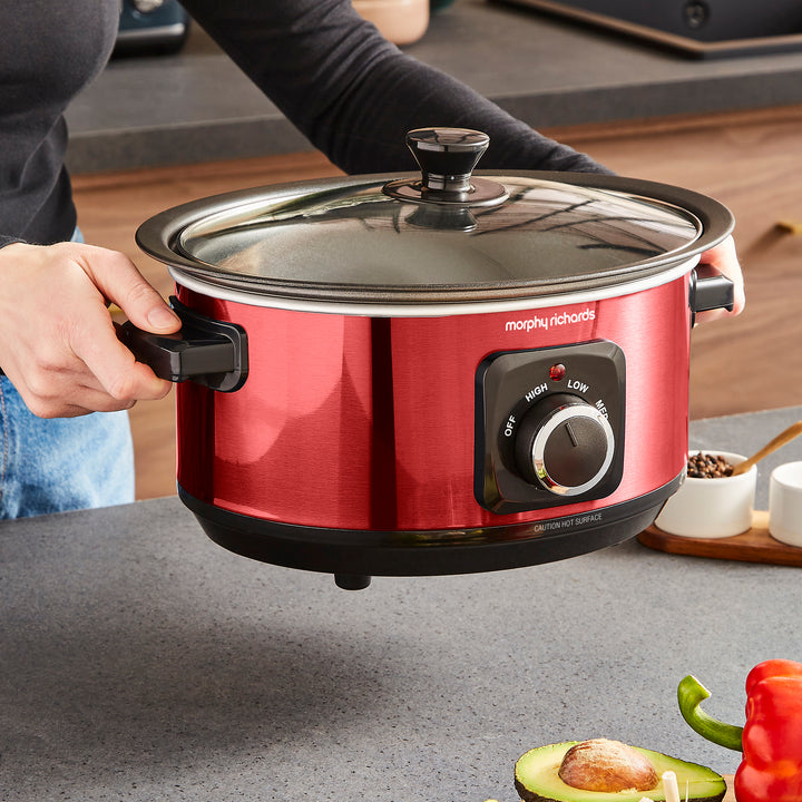 Accents Sear & Stew 3.5L Red Slow Cooker