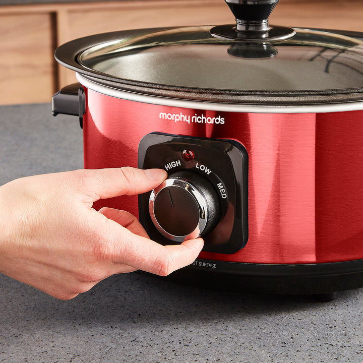Accents Sear & Stew 3.5L Red Slow Cooker
