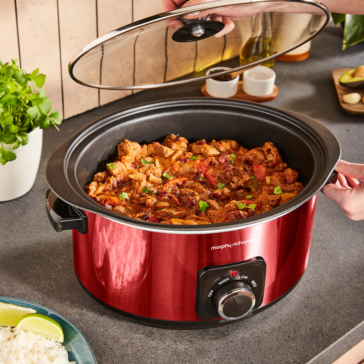 Accents Sear & Stew 3.5L Red Slow Cooker