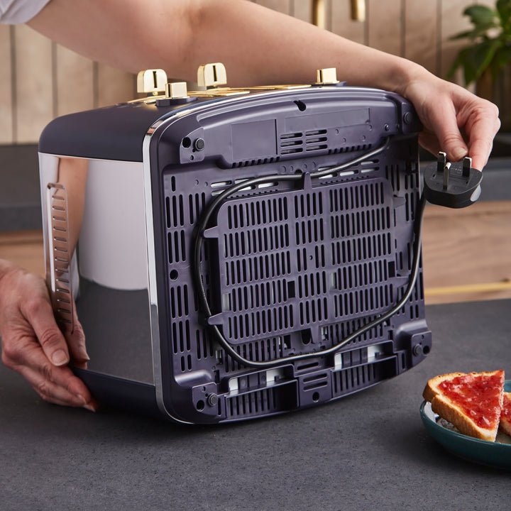 Accents Gold 4-Slice Toaster Navy