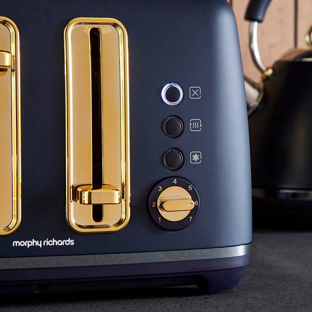 Accents Gold 4-Slice Toaster Navy