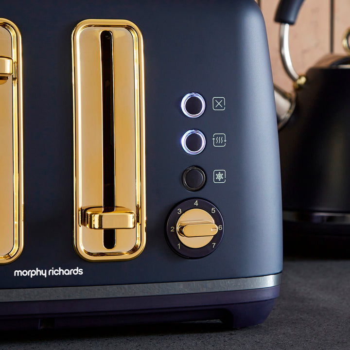 Accents Gold 4-Slice Toaster Navy