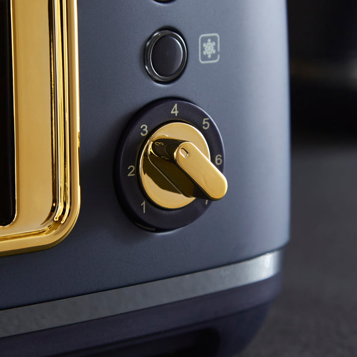 Accents Gold 4-Slice Toaster Navy