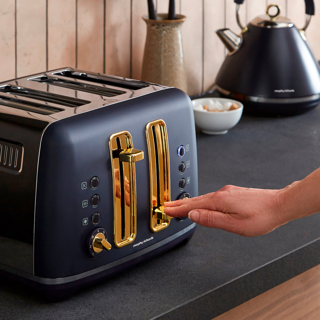 Accents Gold 4-Slice Toaster Navy