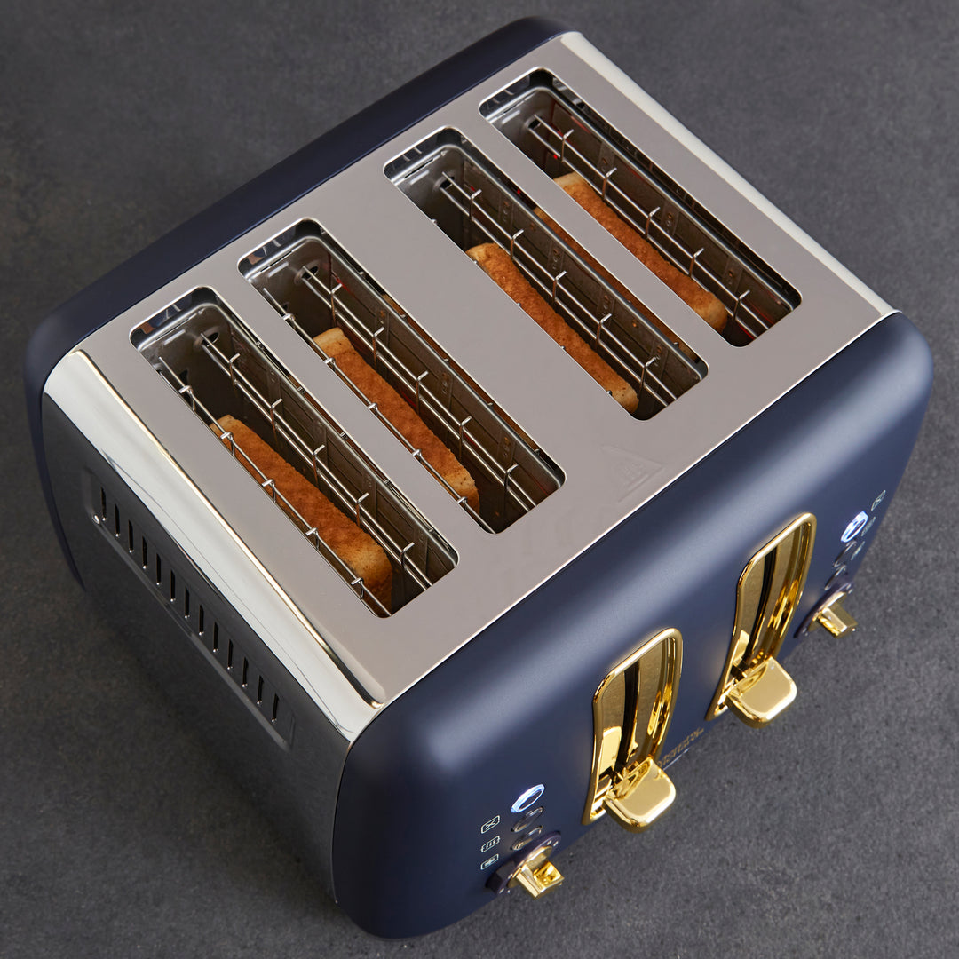Accents Gold 4-Slice Toaster Navy