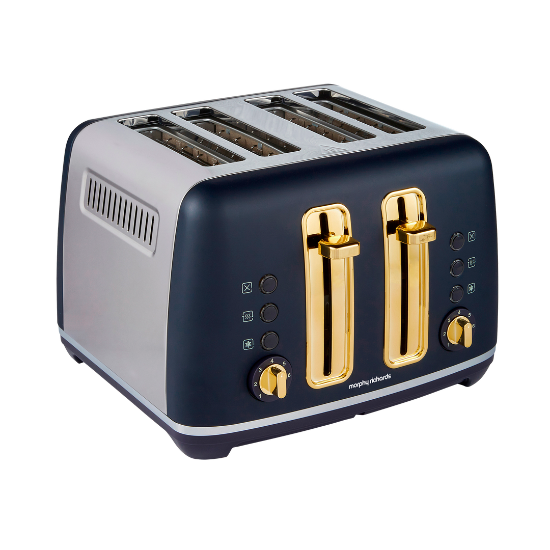 Accents Gold 4-Slice Toaster Navy