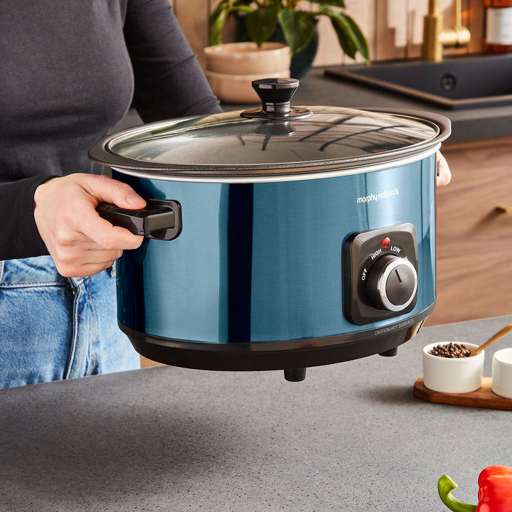 Accents Sear & Stew 6.5L Blue Slow Cooker