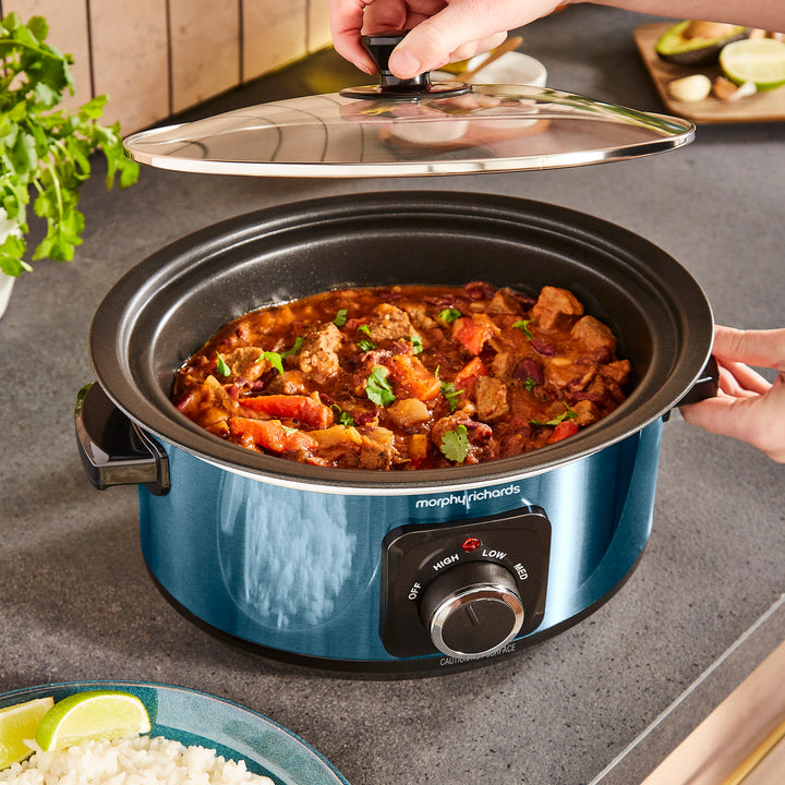 Accents Sear & Stew 6.5L Blue Slow Cooker