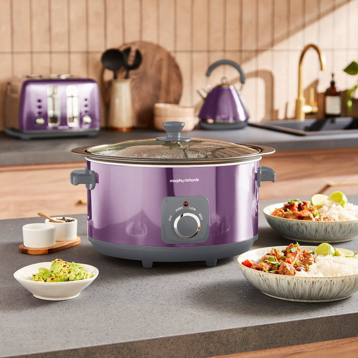 Accents Sear & Stew 6.5L Purple Slow Cooker