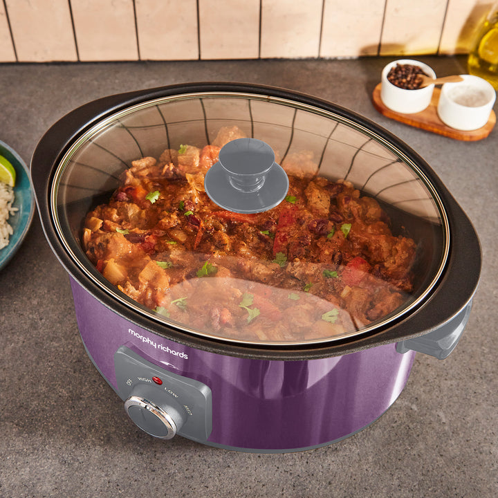 Accents Sear & Stew 6.5L Purple Slow Cooker
