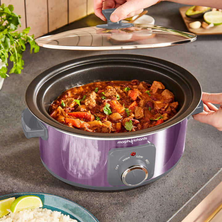 Accents Sear & Stew 6.5L Purple Slow Cooker