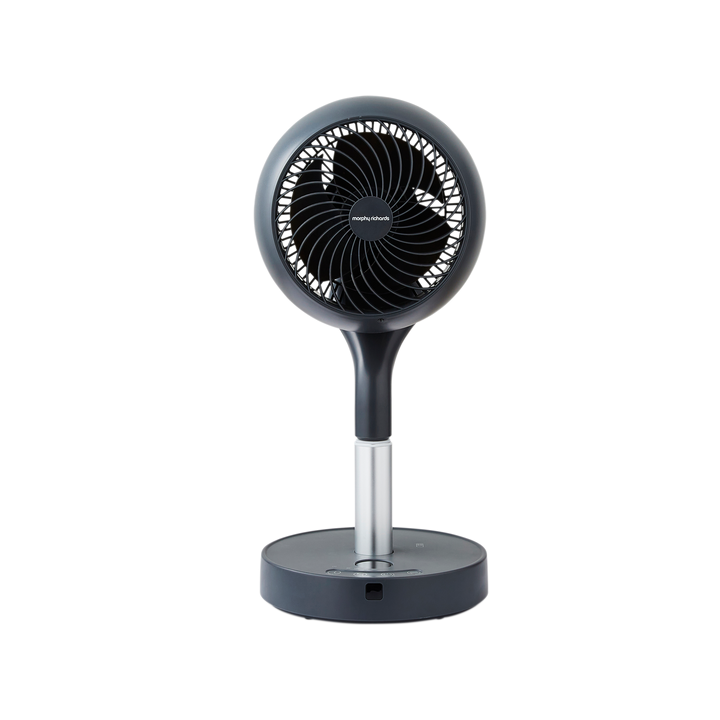 Black portable fan on a white background