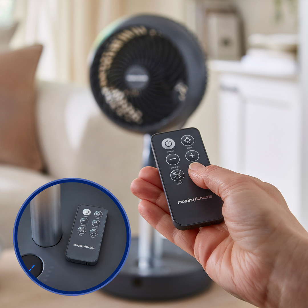 Air Flex 8" 360° Oscillating Telescopic Travel Air Circulator With Remote Control