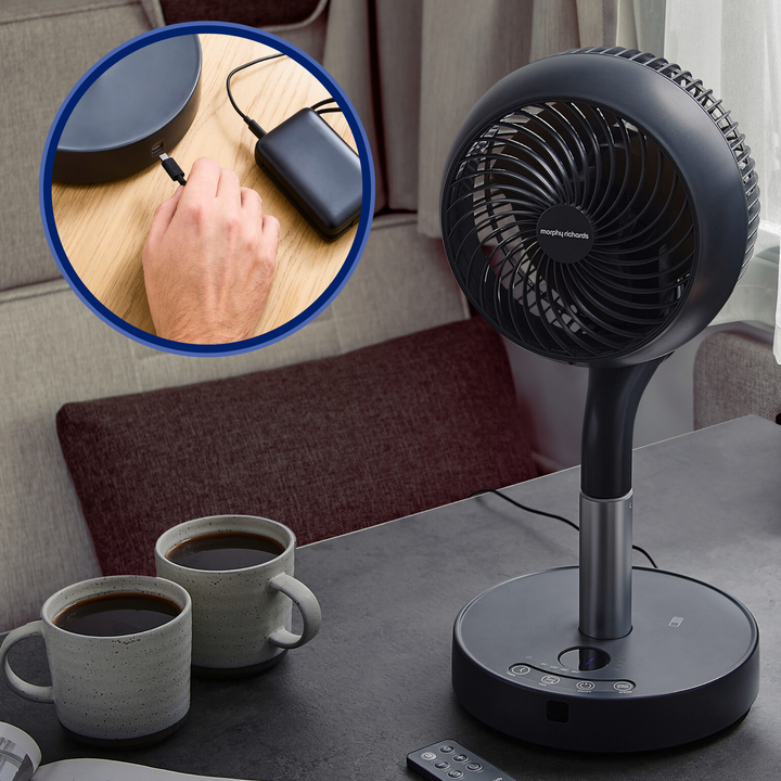 Air Flex 8" 360° Oscillating Telescopic Travel Air Circulator With Remote Control