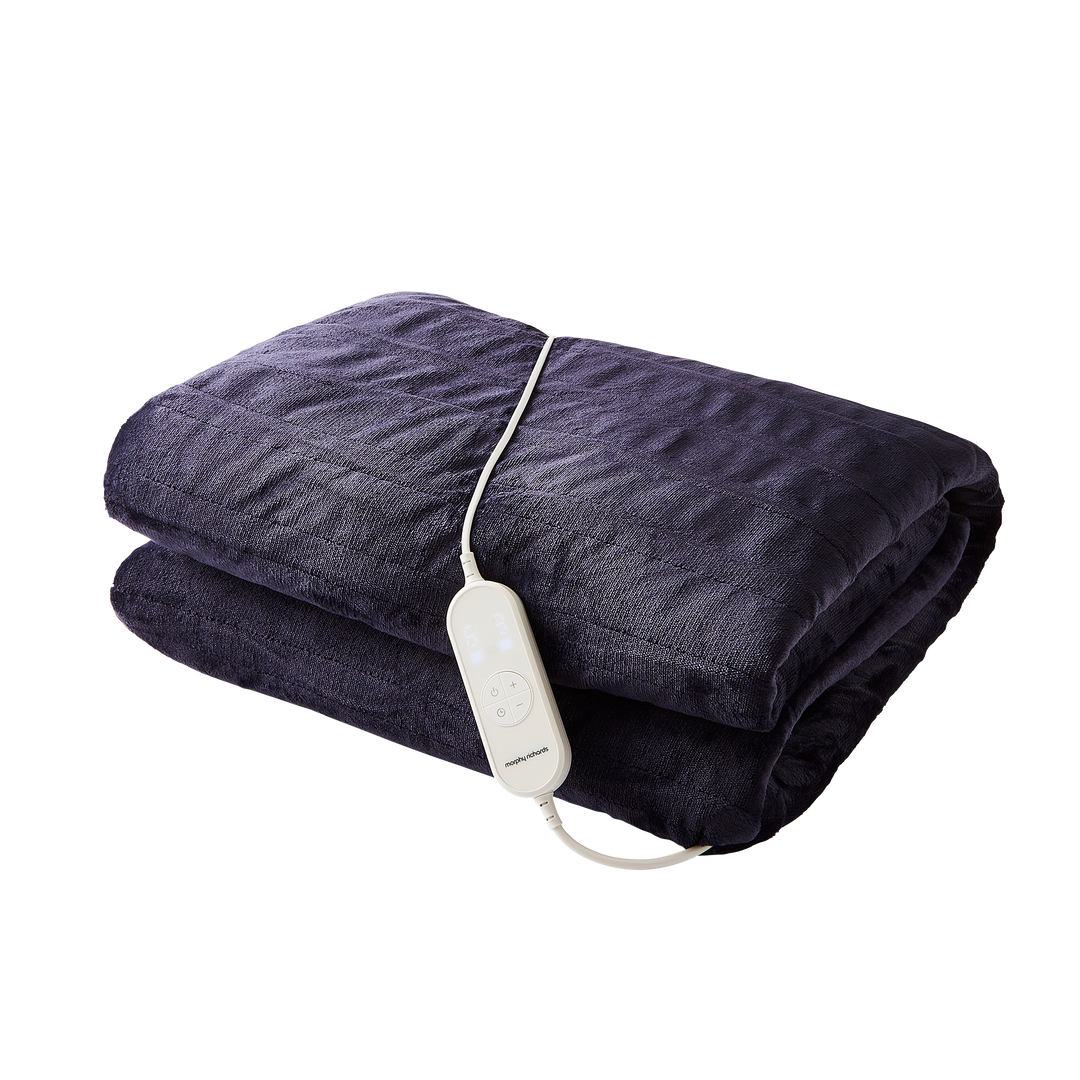 EverCosy Small Fleece Electric Heated Throw - Navy